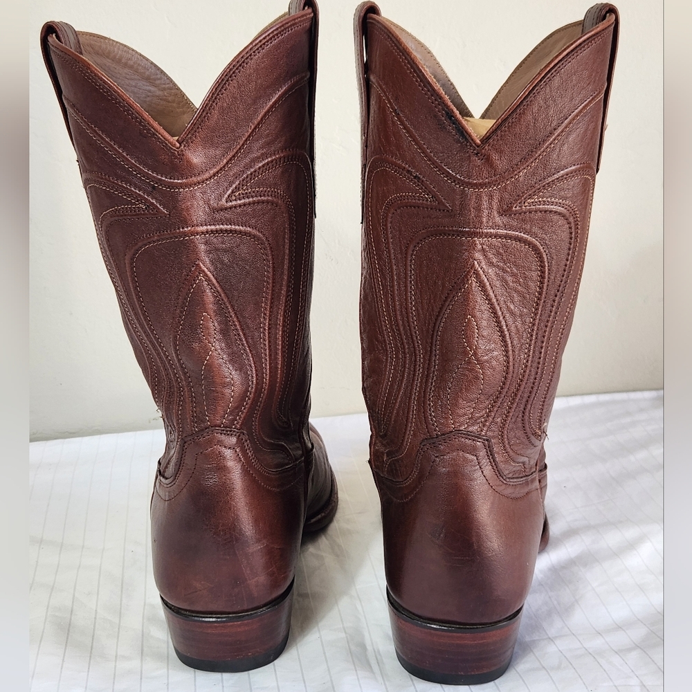 Tecovas Rich Brown Leather Cowboy Boots Size 10.5 - Picture 6 of 14
